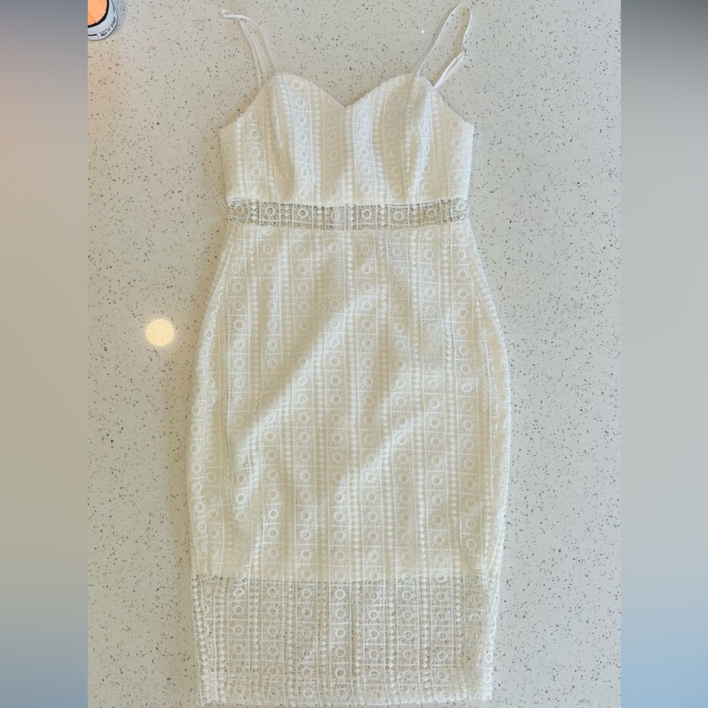 Park & Fifth Madison white lace midi dress